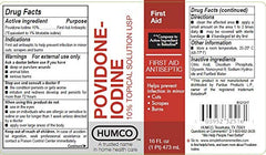 Homko povidone iodine 16oz bottle shown for home first aid use