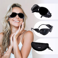 Hooga anti-glare UV-blocking eyewear shields eyes from ambient light.