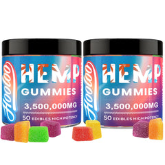 HOOLOO Hemp Gummies Big Cubes Bedtime Citrus bottle pour ready-to-use