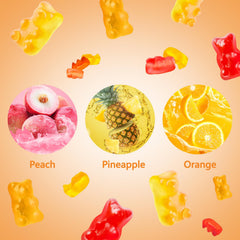 HOOLOO orange-flavored gummy close-up highlighting vibrant color and taste.