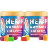 HOOLOO Hemp Gummies Big Cubes pack shot highlighting convenient bedtime use