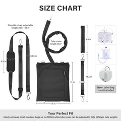 Two-way zipper closure allows easy access while preserving privacy.
