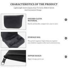 Hooshion diabetes travel case oxidation-resistant zips for durability