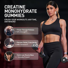 Hoozzch Creatine Gummies serving visual ideal for daily supplementation.