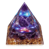 Hopeseed Orgone Pyramid with amethyst ball detail for focused meditation and calm spaces.