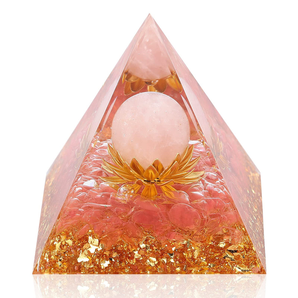 Hopeseed orgone pyramid with flower of life motif promotes focused energy for daily routine