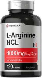 Horbäach L-Arginine 4000mg bottle front view, ideal for daily supplement routines.