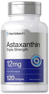 Horbäach Astaxanthin softgel bottle with triple-strength formula for daily use