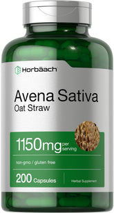 Horbäach Avena Sativa extract bottle for daily wellness support.