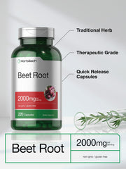 Horbaach Beet Root Capsules label and packaging highlighting non-GMO, gluten-free