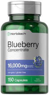 Horbäach Blueberry Extract bottle highlighting gluten-free daily wellness.