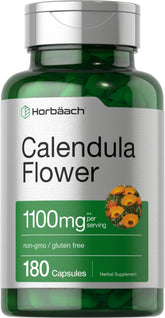 Horbäach Calendula flower capsules bottle for daily herbal support