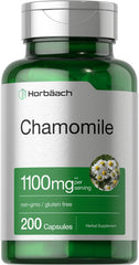 Horbäach Chamomile Extract bottle shown; soothing herbal support for daily relaxation.