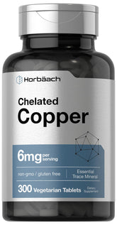 Horbäach Chelated Copper 6 mg bottle for daily mineral support