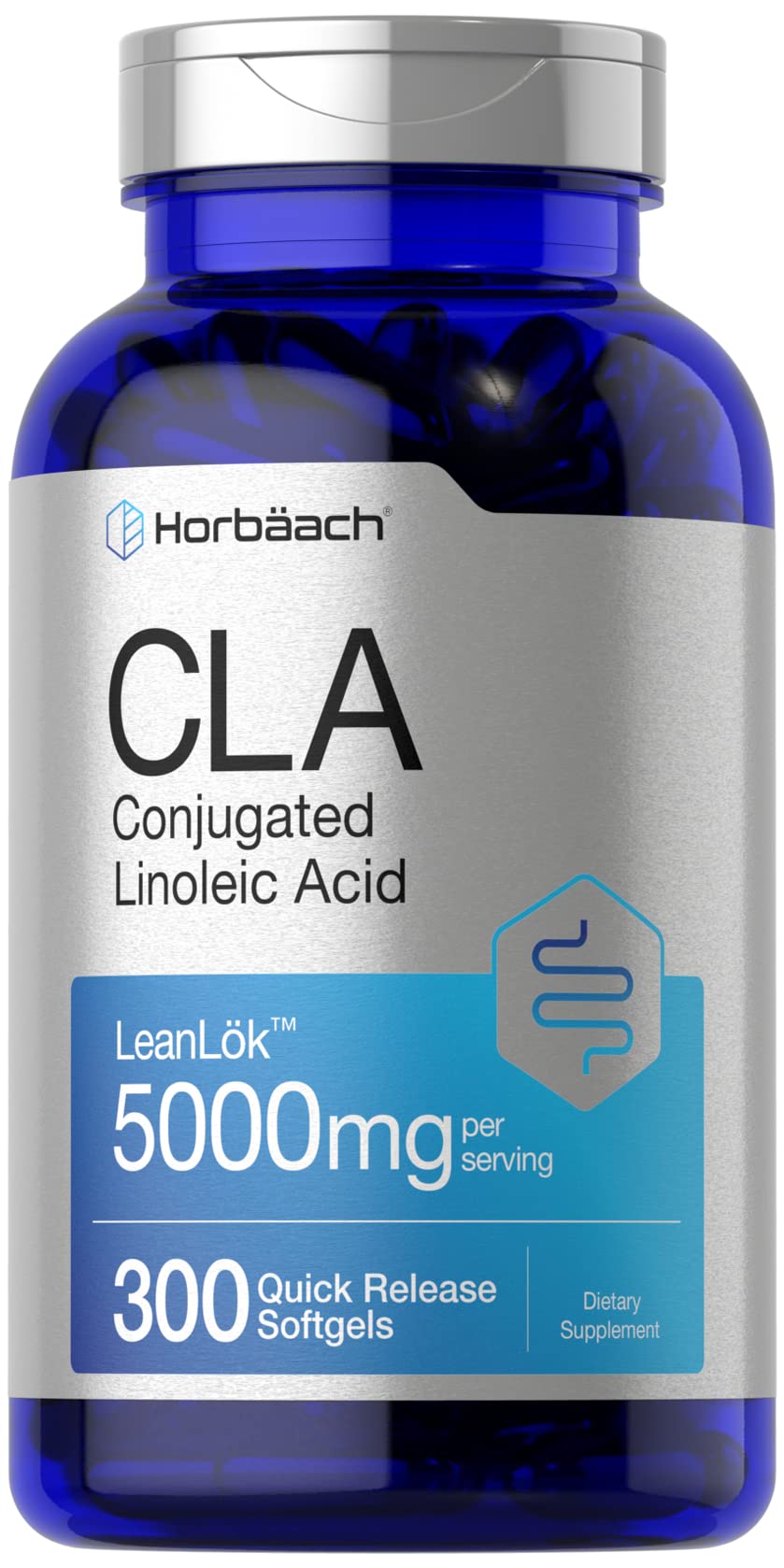 Horbäach CLA softgel bottle for daily active support.
