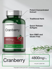 Horbäach Cranberry Pills non-GMO badge on the packaging