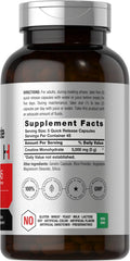Horbäach Creatine Monohydrate bottle back view with ingredient information