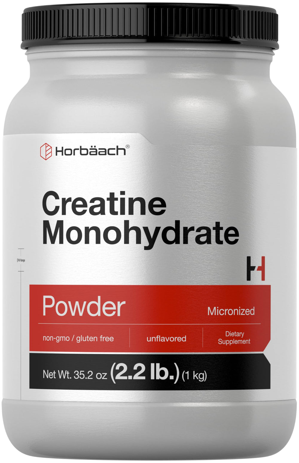 Horbäach Creatine Monohydrate Powder bottle ready for daily workouts.