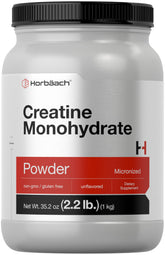 Horbäach Creatine Monohydrate Powder bottle ready for daily workouts.