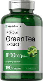 Horbäach EGCG Green Tea Extract bottle highlighting potent antioxidant support for daily wellness.