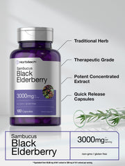Horbäach Elderberry cap detail shows capsule design for daily use.