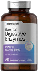 Horbäach Essential Digestive Enzymes bottle front with clear label for trusted daily use