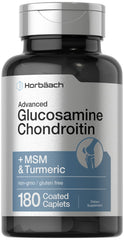 Horbäach Glucosamine Chondroitin MSM Turmeric bottle; comprehensive daily blend for support