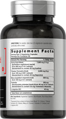 Horbäach Horny Goat Weed Complex capsules close-up, vegetarian formula highlighted.