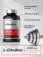 Horbaach L-Citrulline label closeup emphasizing free-form formula