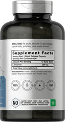 Horbäach L-Theanine capsules closeup showing quick-release form for daily use