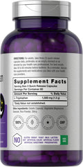 Close-up of Horbäach L Tryptophan nighttime formula pills.