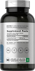Closeup of Horbäach L-Tyrosine capsules highlighting free-form, quick-release design for daily use.