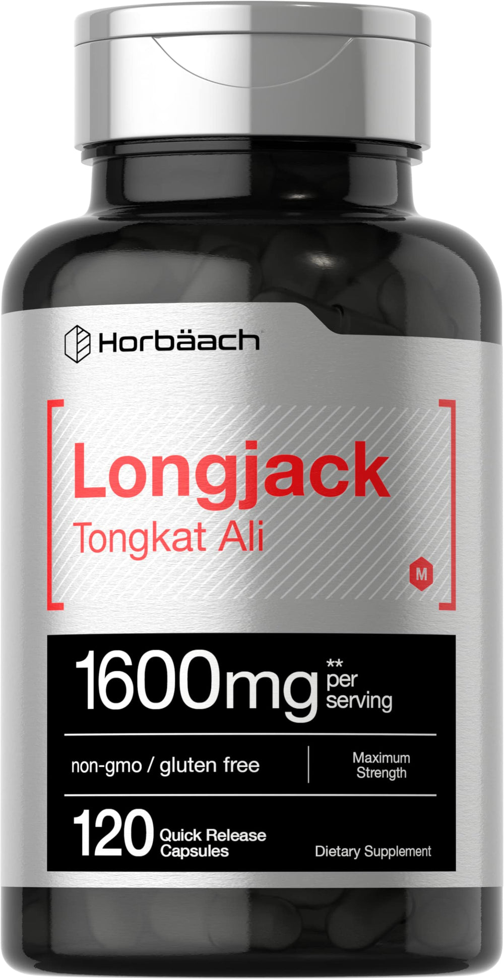 Horbaach Longjack Tongkat Ali bottle for daily vitality support.
