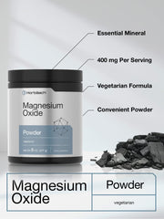 Horbaach Magnesium Oxide Powder scoop illustrates precise serving measurement