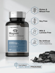 Gluten-free and non-GMO seal on Horbaach Magtein packaging