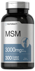 Horbäach MSM 3000mg bottle shows premium, allergen-free supplement for daily support