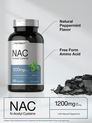 Horbäach NAC ingredient panel highlights free-form NAC and peppermint