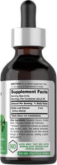 Horbäach Nettle Leaf Extract Drops bottle label closeup showing alcohol-free formula