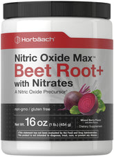 Horbaach Nitric Oxide Powder bottle with beet root for everyday wellness