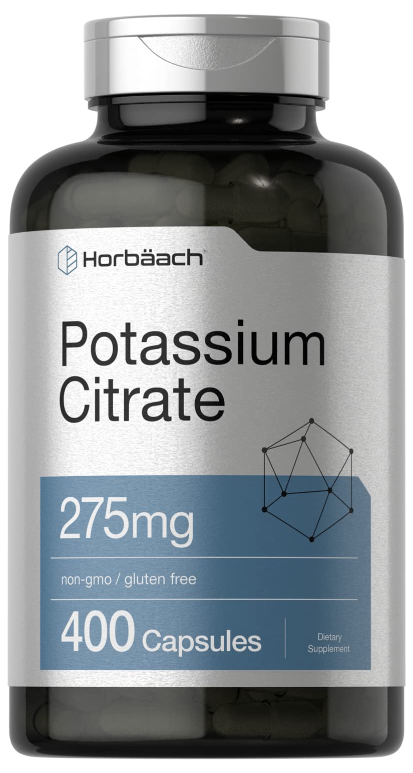 Horbäach Potassium Citrate 275 mg bottle front view for daily use.