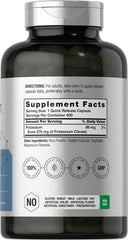 Horbäach Potassium Citrate 275 mg bottle side view shows label.