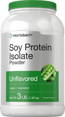 Horbaach Soy Protein Isolate unflavored 3 lb pack ready for vegan shakes