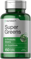 Horbäach Super Greens bottle caplets for convenient daily wellness.