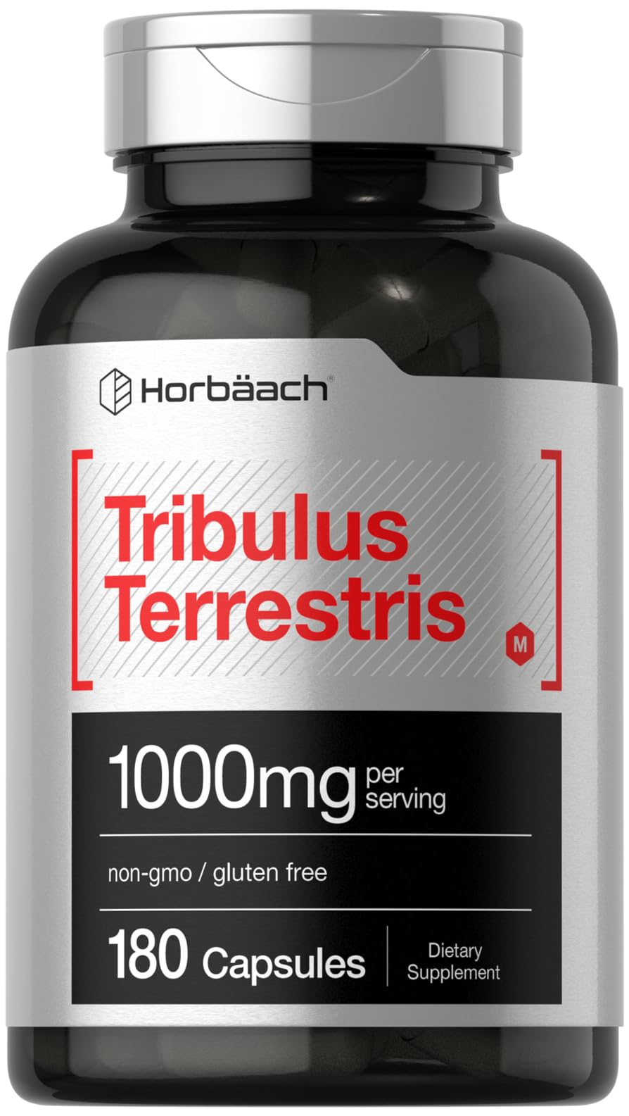 Horbaach Tribulus Terrestris bottle pour for daily supplement routine.