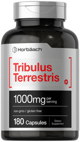 Horbaach Tribulus Terrestris bottle pour for daily supplement routine.
