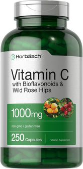 Horbäach Vitamin C 1000mg bottle label for daily wellness
