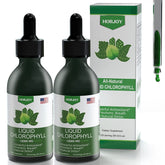 Horjoy Chlorophyll liquid drops bottle showing natural energy support and detox potential