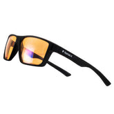 Horus X blue light glasses amber lens closeup for improved screen contrast and comfort