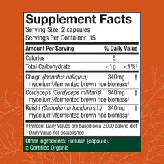 Close-up of Host Defense Breathe label showing mushroom blend for respiratory support.