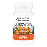 Host Defense Cordyceps capsules on bottle support immune function and energy.